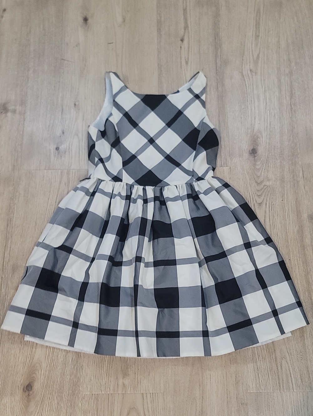 Girls Black & White Plaid Sleeveless Dress Ralph Lauren Size 16